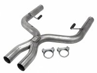 Exhaust X-Pipe Kit Intermediate Pipe 05-10 Mustang V6 2.5 in Hardware Incl Natural 409 Stainless ...