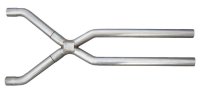 Exhaust X-Pipe Kit Intermediate Pipe 3 in Tunnel Crossover Hardware Incl Natural 409 Stainless St...