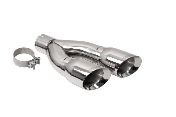 Twin 4 Inch Tip Kit Pro-Series Slash Cut Polished 22-25 Toyota Tundra Corsa Performance