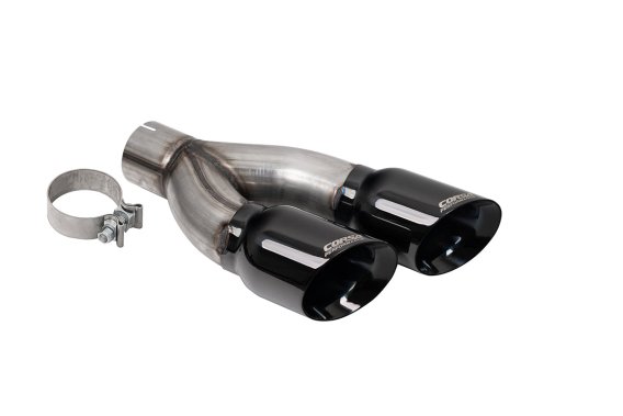 Twin 4 Inch Tip Kit Pro-Series Slash Cut Black PVD 22-25 Toyota Tundra Corsa Performance
