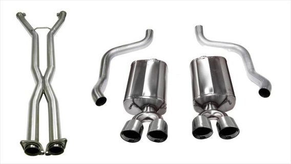 2.5 Inch Cat-Back Sport Dual Exhaust w/ Polished 3.5 Inch Tips 09-13 Corvette 6.2L Stainless Stee...
