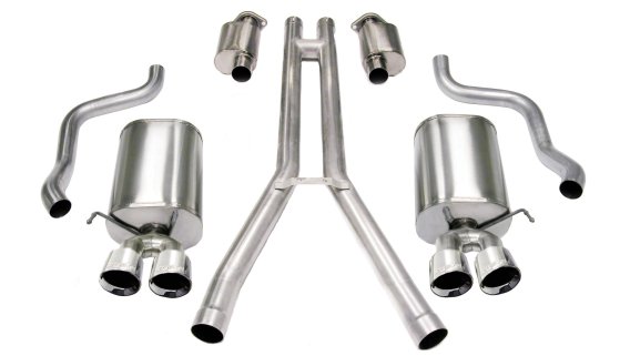 2.5 Inch Cat-Back Sport Dual Exhaust 3.5 Inch Polished Tips 2004-08 Cadillac XLR 4.6L V8 Stainles...