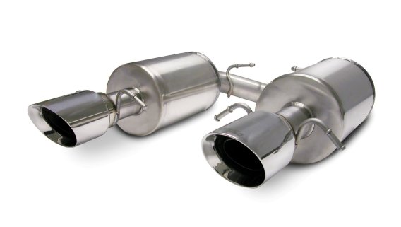 2.5 Inch Axle-Back Touring Dual Exhaust 4.0 Inch Polished Tips 05-07 Cadillac STS 4.6L Stainless ...