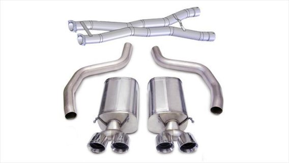 3.0 Inch Cat-Back Sport Dual Exhaust Twin 4.0 Inch Polished Tips 12-13 Corvette Z06 7.0L / ZR1 6....