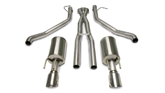 2.5 Inch Cat-Back Plus X-Pipe Sport Exhaust Dual Rear Exit 4.0 Inch Polished Tips 05-06 Pontiac G...