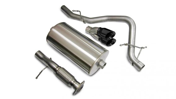 3.0 Inch Cat-Back Single Rear Exit with Twin 4.0 Inch Black PVD Pro-Series Tips Corsa Performance