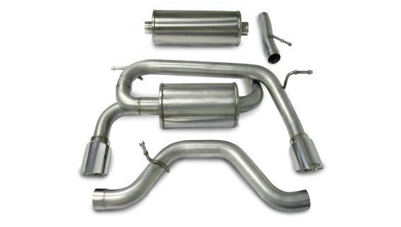 3.0 Inch Cat-Back Sport Dual Rear Exhaust 4.0 Inch Polished Tips 06-08 Hummer H3 3.5L/3.7L I-5 En...