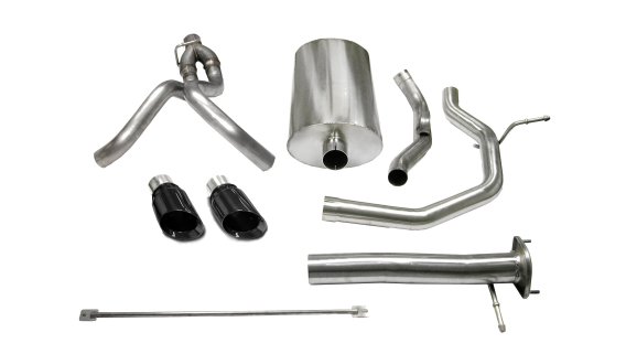 3.0 Inch Cat-Back Sport Dual Rear Exhaust 4.0 Inch Black Tips 2003-06 Chevy SSR 143.5 Inch Wheelb...