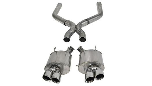 3.0 Inch Axle-Back Plus X-Pipe Sport Dual Exhaust Polished 4.0 Inch Tips 13-14 Mustang Shelby GT5...