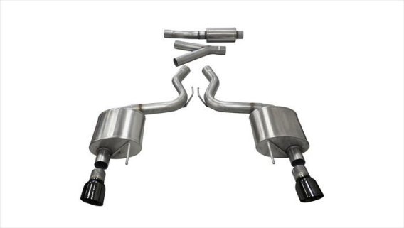 3.0 Inch Cat-Back Sport Dual Exhaust 4.5 Inch Black Tips 15-17 Ford Mustang EcoBoost Fastback 2.3...