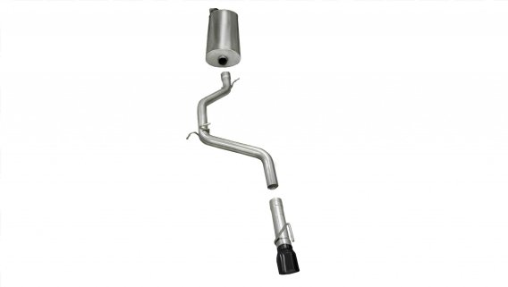 2.75 Inch Cat-Back Single Rear Exit with Single 4.0 Inch Black PVD Pro-Series Tips Corsa Performa...