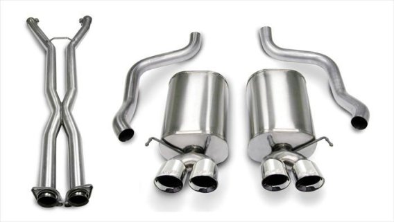 2.5 Inch Cat-Back Xtreme Dual Exhaust Polished 3.5 Inch Tips 05-08 Corvette A6 Auto Trans 6.0L/6....