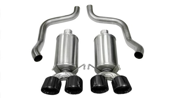 2.5 Inch Axle-Back Xtreme Dual Exhaust Black 3.5 Inch Tips 09-13 Corvette 6.2L Stainless Steel Co...