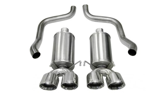 2.5 Inch Axle-Back Xtreme Dual Exhaust Polished 3.5 Inch Tips 09-13 Corvette 6.2L Stainless Steel...