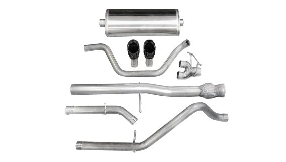 3.0 Inch Cat-Back Dual Rear Exit with Single 4.0 Inch Black PVD Pro-Series Tips Corsa Performance