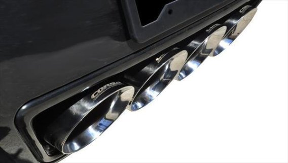 2.75 Inch Valve-Back + X-Pipe Dual Rear Exit with Quad 4.5 Inch Polished Pro-Series Tips 2014-201...