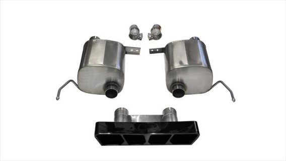 2.75 Inch Valve-Back Dual Rear Exit with Polygon  InchTail Light Inch Black PVD Pro-Series Tips C...