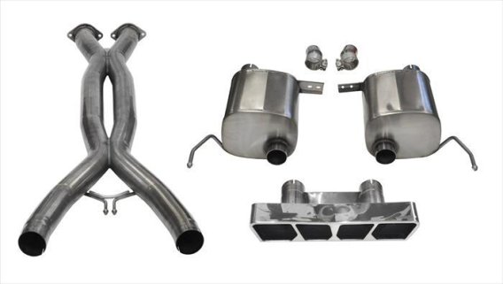 3.0 Double X-Pipe and 2.75 Inch Valve-Back Dual Rear Exit with Polygon  InchTail Light Inch Polis...