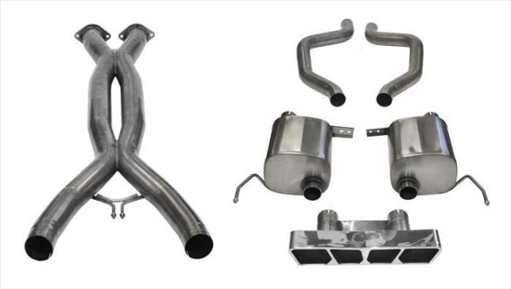 3.0 Double X-Pipe and 2.75 Inch Axle-Back Dual Rear Exit with Polygon  InchTail Light Inch Polish...