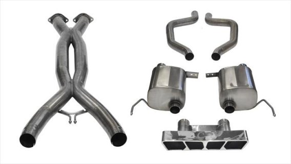 3.0 Double X-Pipe and 2.75 Inch Axle-Back Dual Rear Exit with Polygon  InchTail Light Inch Polish...