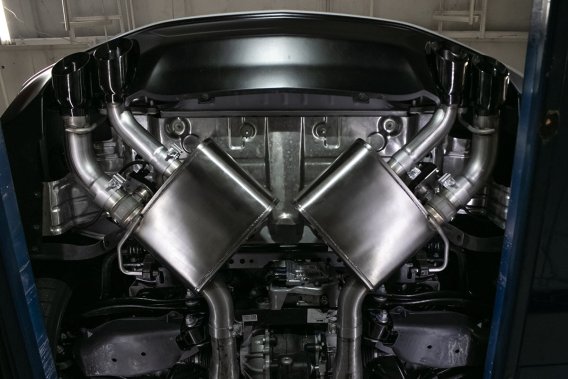 2.75 Inch Axle-Back Exhaust with Dual Mode NPP; Dual Rear Exit with Twin 4.0 Inch Pro Series Tips...