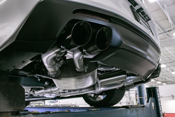 2.75 Inch Axle-Back Exhaust with Dual Mode NPP; Dual Rear Exit with Twin 4.0 Inch Pro Series Tips...