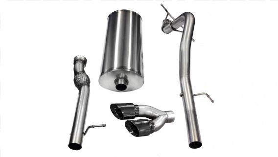 3.0 Inch Cat-Back Single Rear Exit with Twin 4.0 Inch Black PVD Pro-Series Tips Corsa Performance