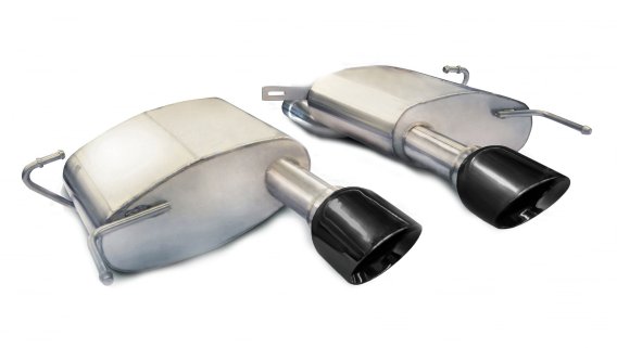 2.5 Inch Axle-Back Dual Center Rear Exit with Single 4.5 Inch Black PVD Pro-Series Tips Corsa Per...