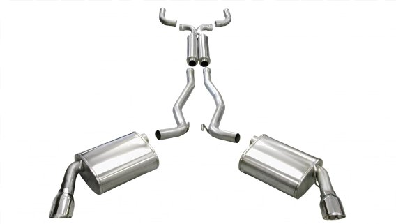 2.5 Inch Cat-Back Plus X-Pipe Sport Exhaust Dual Rear Exit 4.0 Inch Polished Tips 10-15 Chevrolet...