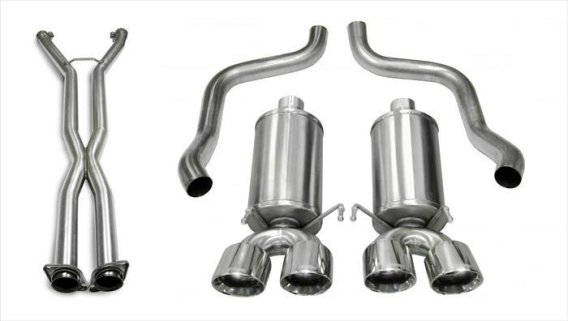 2.5 Inch Cat-Back Dual Rear Exit with Twin 4.0 Inch Polished Pro-Series Tips Corsa Performance