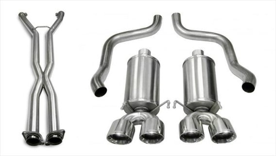 2.5 Inch Cat-Back Dual Rear Exit with Twin 4.0 Inch Polished Pro-Series Tips Corsa Performance