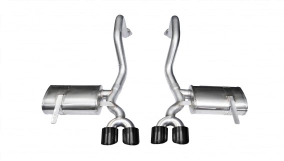 2.5 Inch Axle-Back Xtreme Dual Exhaust Black 4.0 Inch Tips 97-2004 Corvette C5/Z06 5.7L V8 Stainl...