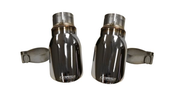 Two Single 4.0 Inch Polished Tip (Clamp Included) Single Rear Exit For Corsa Dodge Charger Exhaus...