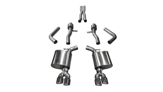 2.75 Inch Cat-Back Sport Dual Rear Exit Exhaust 3.5 Inch Polished Tips 15-Present Dodge Challenge...