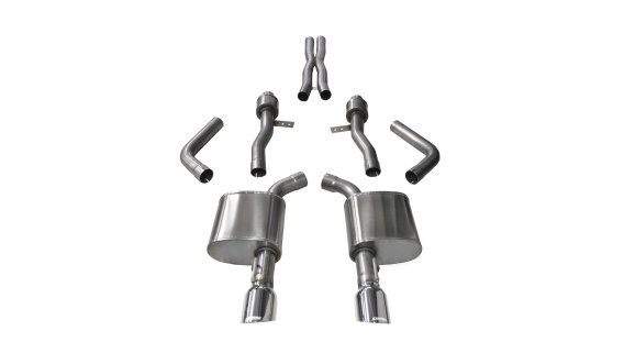 2.75 Inch Cat-Back Sport Dual Rear Exit Exhaust 4.5 Inch Polished Tips 15-Present Dodge Charger S...
