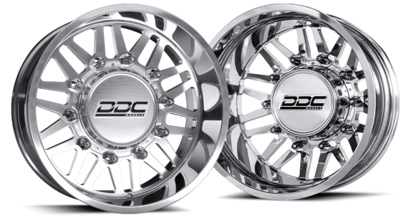 Dually Wheels Aftermath Polished 22x8.25 8x165 SS Fronts 94-18 Dodge Ram 3500 92-10 Silverado/Sie...