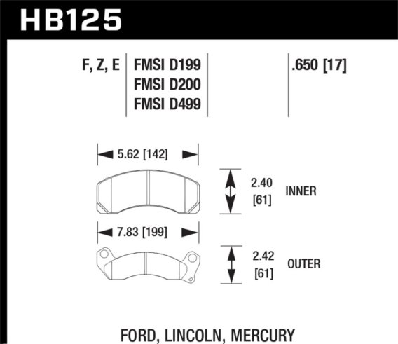 HAWK HPS Brake Pad Sets