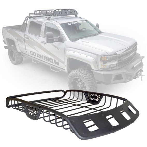 Go Rhino 59047T - SR40 Tubular Steel Roof Rack With 4x Light Mount Openings - 60" Long - Textured...