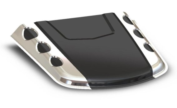 Auto Ventshade 80012 Universal Bullet Hood Scoopwith Smooth Dark Smoke Finish w/Chrome Trim Accen...