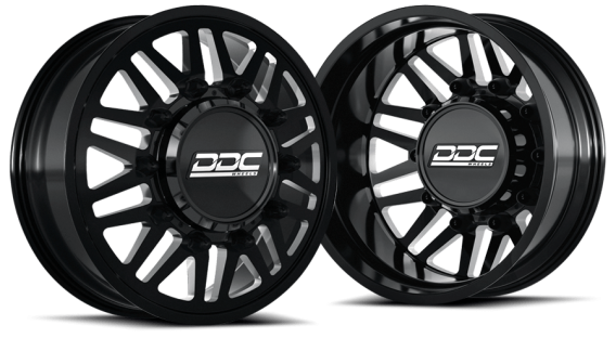 Dually Wheels Aftermath Black/Milled 22X8.25 8X200 F-350 05-25 F-450 11-14 19-25 Ram 3500 DDC Whe...