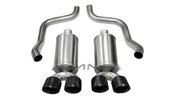 Corvette 2.5 Inch Axle-Back Dual Rear Exit with Twin 4.5 Inch Black PVD Pro-Series Tips Xtreme So...