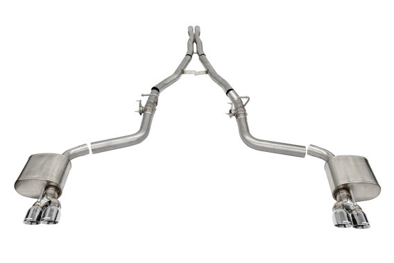 2.75 Inch Valved Cat-Back Dual Rear Exit with Twin 3.5 Inch Polished Pro Series Tips 15-24 Dodge ...