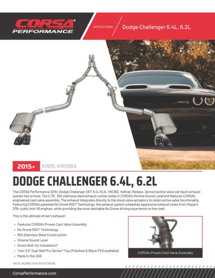 2.75 Inch Valved Cat-Back Dual Rear Exit with Twin 3.5 Inch Polished Pro Series Tips 15-24 Dodge ...