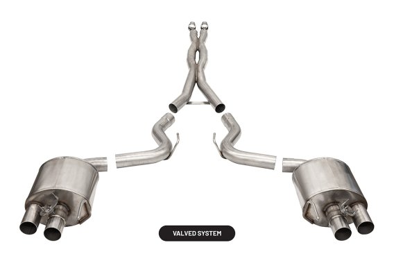 3.0 Inch 304 Stainless Steel Exhaust Dual Rear Exit Exhaust System with Active Valves 15-20 Ford ...