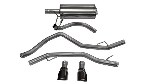 3 Inch Cat-Back Exhaust 4 Inch Black Pro-Series Slash Cut Twin Tip 09-23 RAM 1500 140.5 Inch Whee...