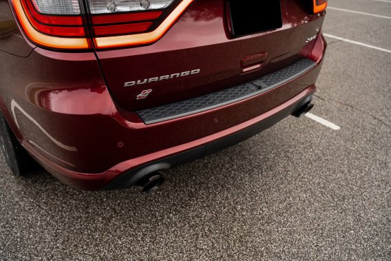 2.75 Inch Dual Rear Exit Cat-Back Exhaust System with Single 4.5 Inch Black PVD Pro Series Tips X...