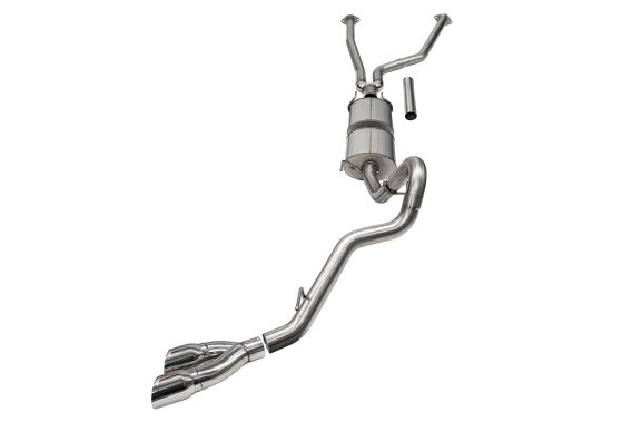 3 Inch Cat-Back Side Exit Exhaust System with Twin 4 Inch Polished Tips 22-25 Toyota Tundra 147.5...