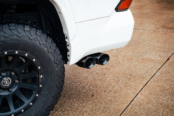 3 Inch Cat-Back Side Exit Exhaust System with Twin 4 Inch Black PVD Tips 22-25 Toyota Tundra 147....