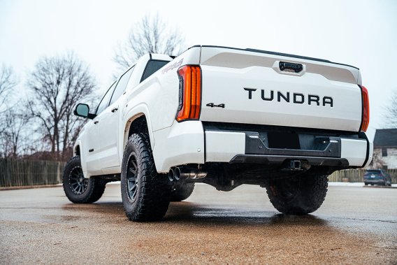 3 Inch Cat-Back Side Exit Exhaust System with Twin 4 Inch Black PVD Tips 22-25 Toyota Tundra 147....