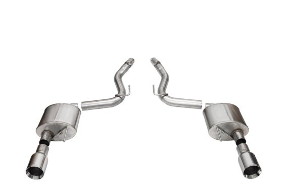 3.0 Inch Dual Rear Exit Axle-Back Exhaust System with 4.5 Inch Polished Straight Cut Tips Sport S...